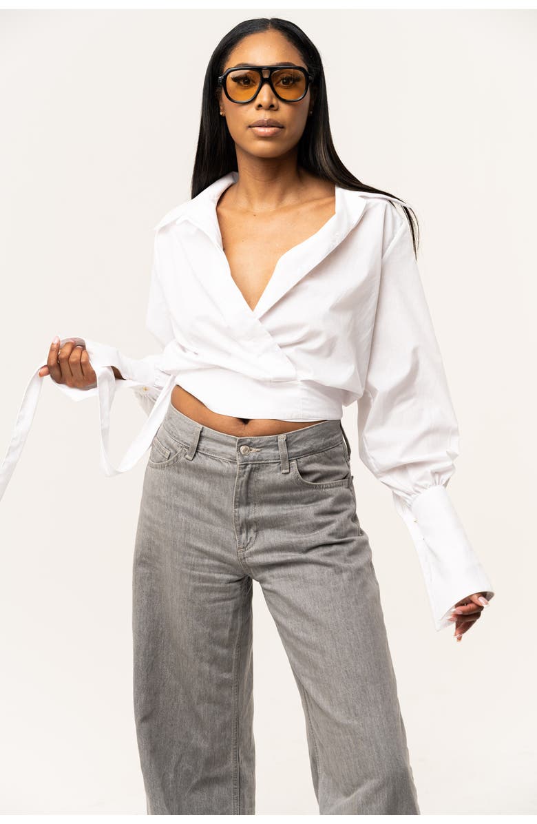 IZAYLA Saline Blouse, Main, color, White