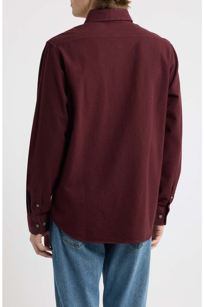 Heather Flannel Long Sleeve Button-Up Shirt, Alternate, color, BURGUNDY