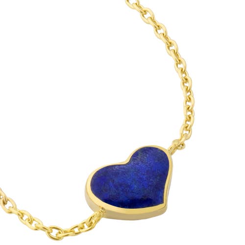 Jan Leslie Heart Bracelet Set In Sterling Silver With 18k Gold Overlay In Blue