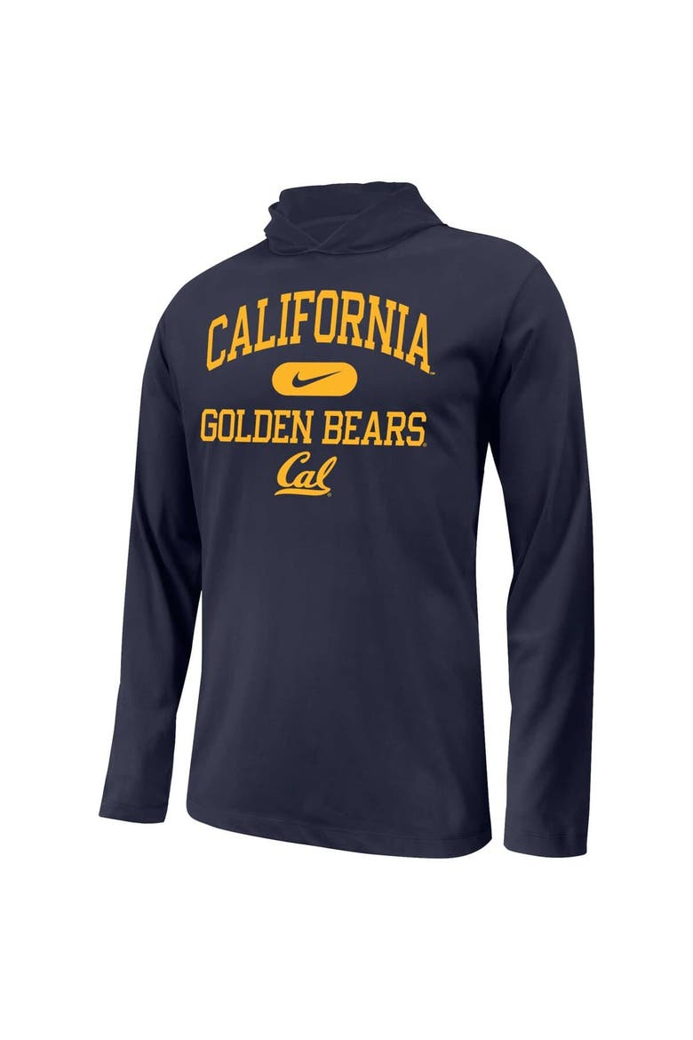 Youth Nike Navy Cal Bears Stacked Logo Hoodie Long Sleeve T-Shirt, Main, color, Navy