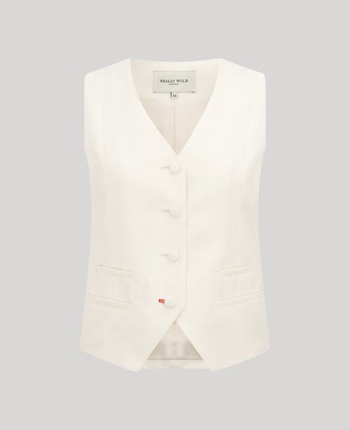 Really Wild Clothing Meryl Linen Fitted Vest In White