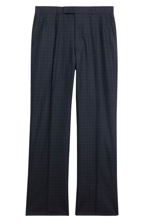 Windowpane Cotton & Wool Trousers