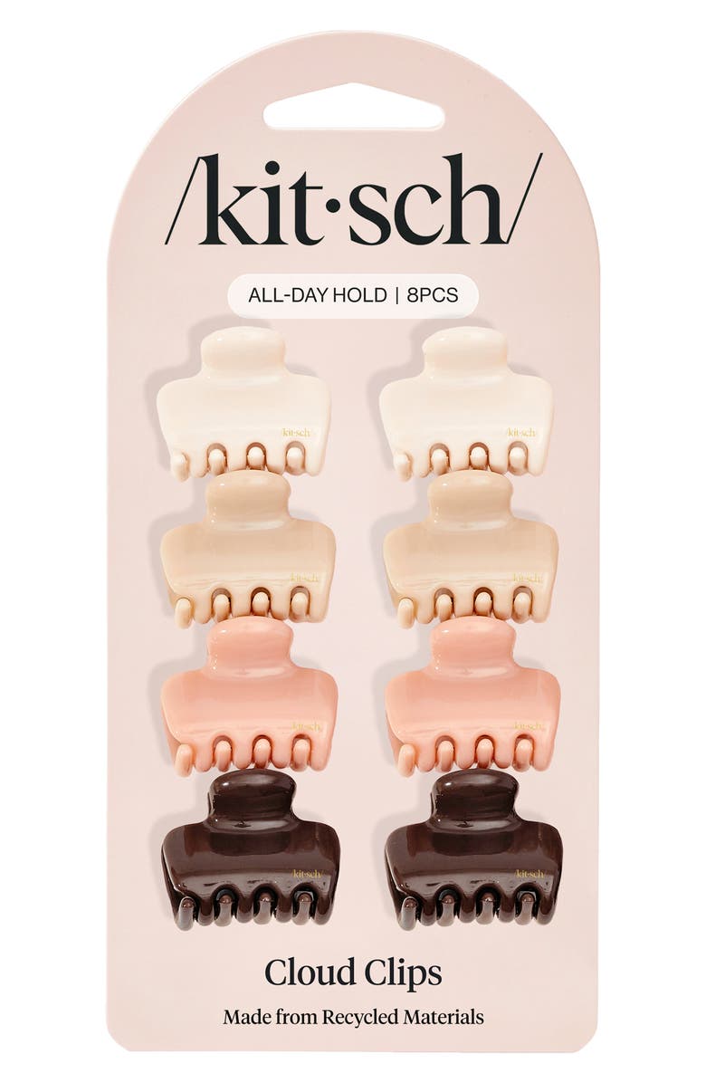 Kitsch Mini Puffy 8-Piece Assorted Claw Clips Set, Alternate, color, Rosewood