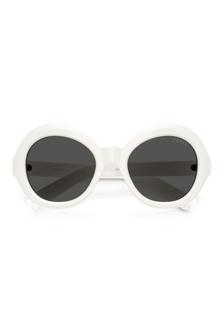 53mm Round Sunglasses, Alternate, color, TALC / DARK GREY