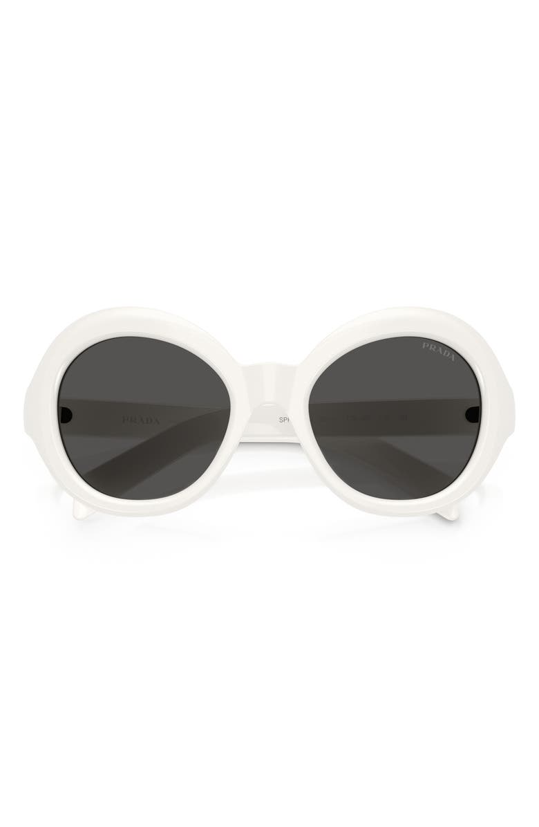Prada 53mm Round Sunglasses, Alternate, color, Talc / Dark Grey