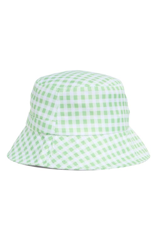 Area Stars Drawstring Gingham Bucket Hat In Green