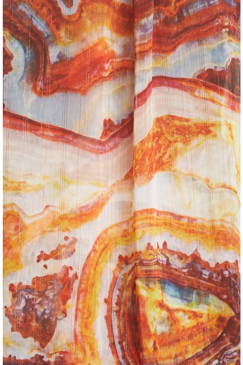 Future Ex-Boyfriend Metallic Silk Button-Up Shirt, Alternate, color, SLICED AGATE SOLAR TOPAZ