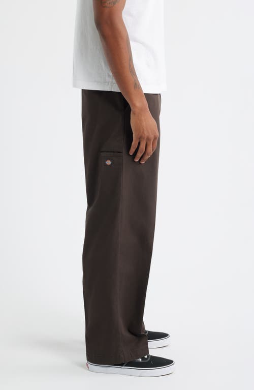 Dickies 248 Flat Front Cotton Work Pants In Brown