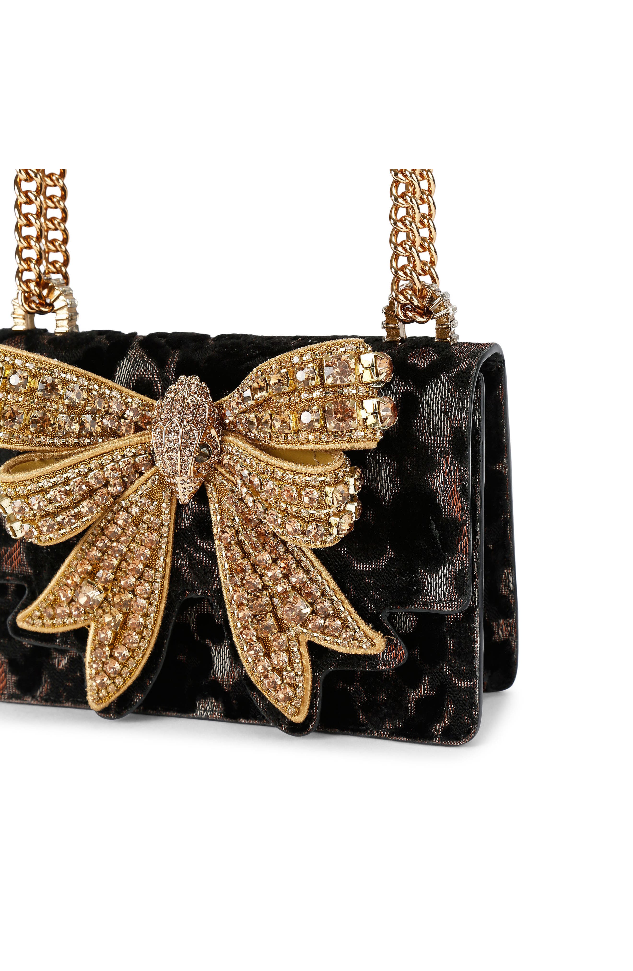 Kurt Geiger London Small Shoreditch Crystal Bow Crossbody Bag, Alternate, color, Charcoal