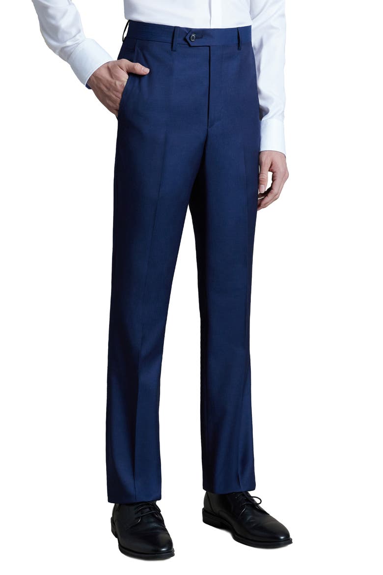 Herringbone Wool Pants, Main, color, BLUE
