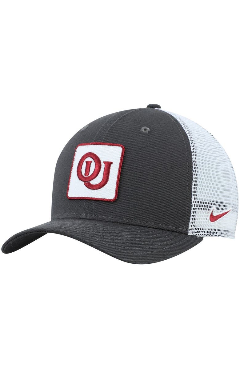 Nike Men's Nike Anthracite Oklahoma Sooners Classic 99 Alternate Logo Trucker Adjustable Snapback Hat, Main, color,