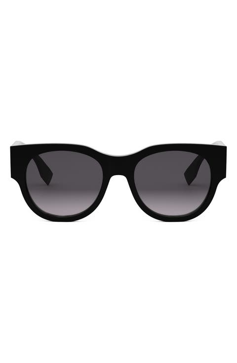 'Fendi Baguette 53mm Gradient Round Sunglasses