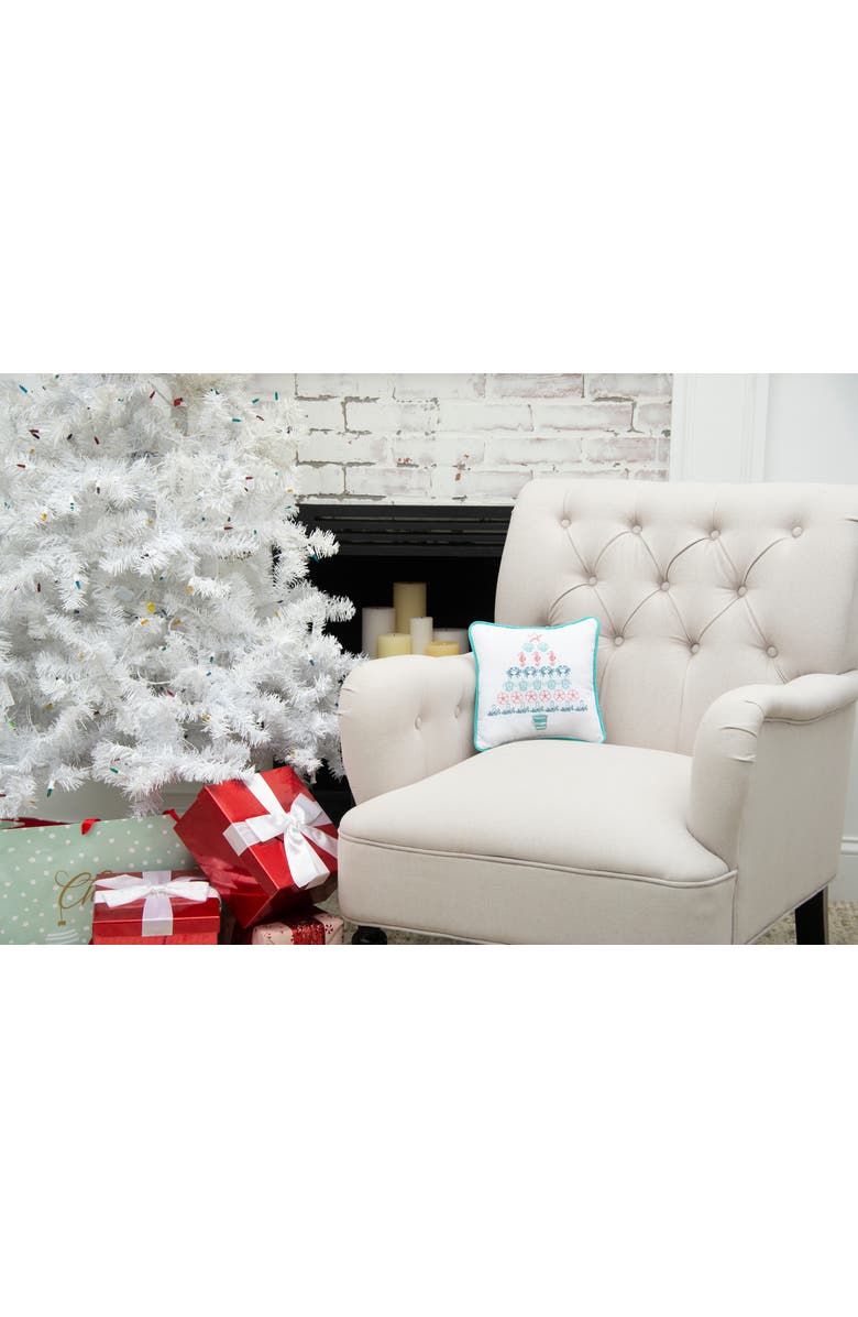 C&F Home Coastal Christmas Tree Cotton Blend Mini Accent Pillow 10" x 10", Alternate, color, 