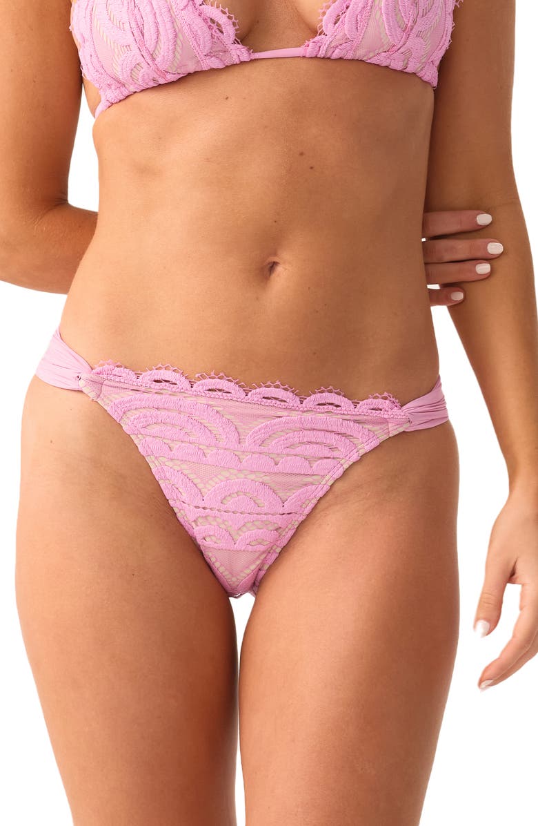 PQ SWIM Fanned Lace Bikini Bottoms, Main, color, Wisteria