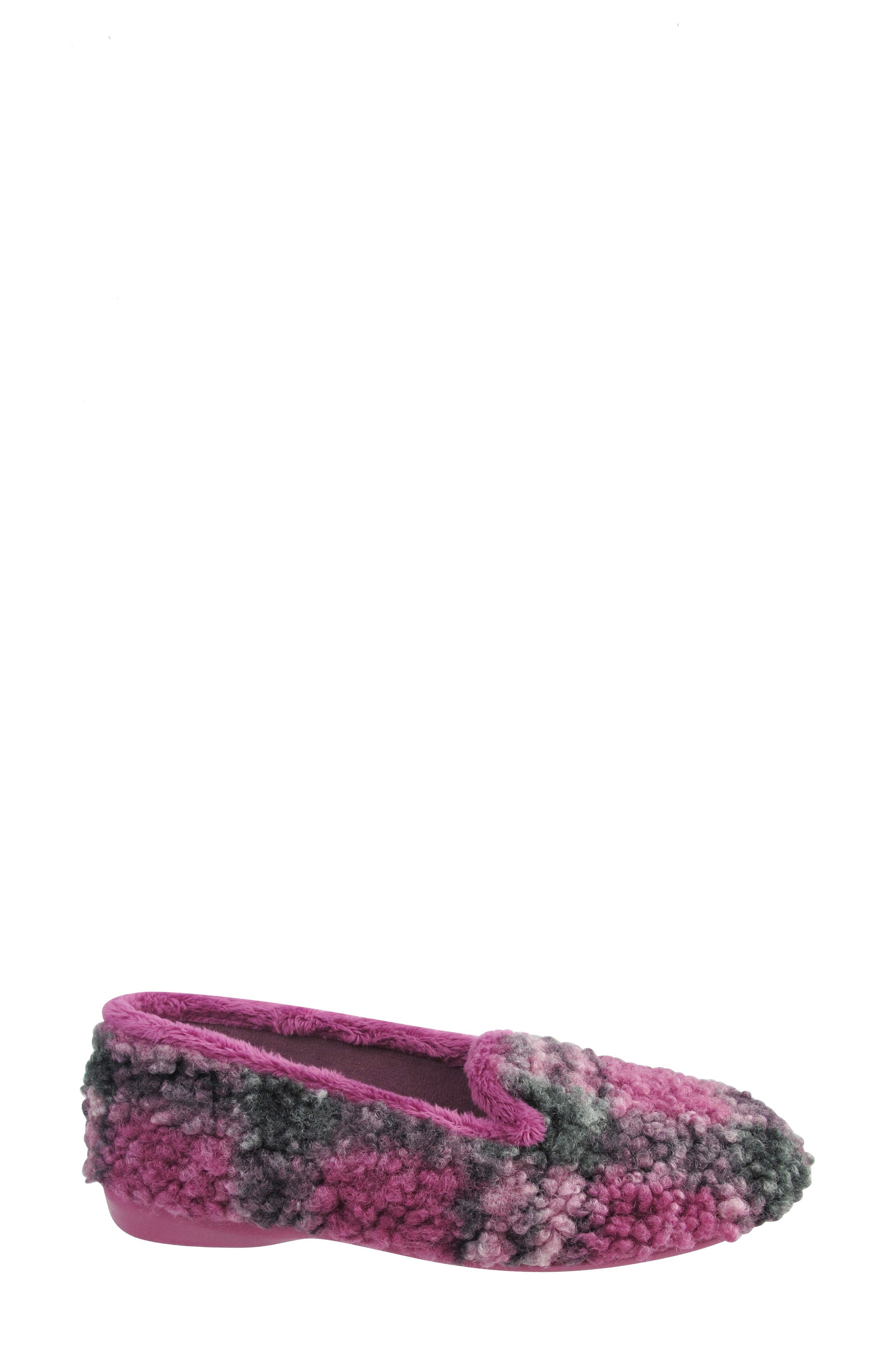 Petunia Boucé Wool Slipper, Alternate, color, RASPBERRY