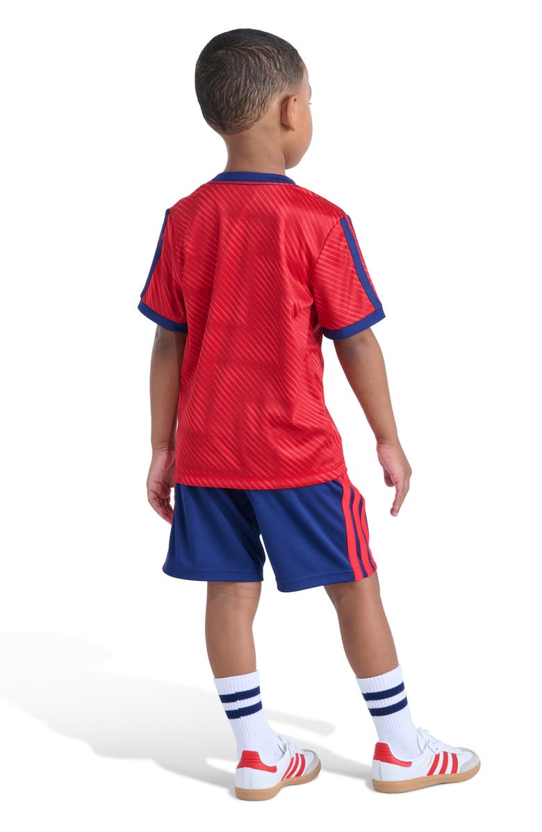 adidas Soccer Top & 3-Stripes Shorts Set, Alternate, color, Pure Ruby