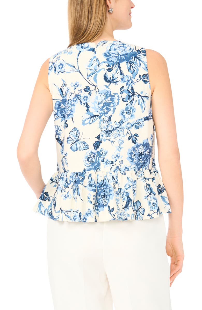 Ted Baker Print Peplum Top, Alternate, color, Vanilla Ice
