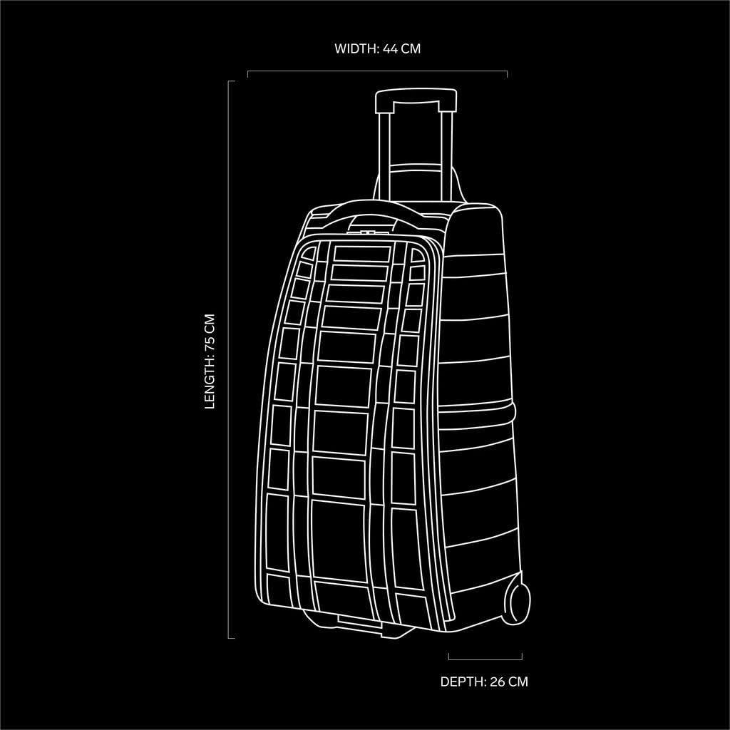 D_b_ Hugger Roller Bag Check in Wheeled Duffel 60L, Alternate, color, Black Out