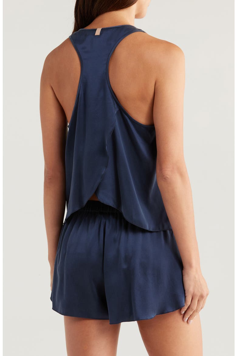 Racerback Washable Silk Short Pajamas, Alternate, color, DEEP BLUE