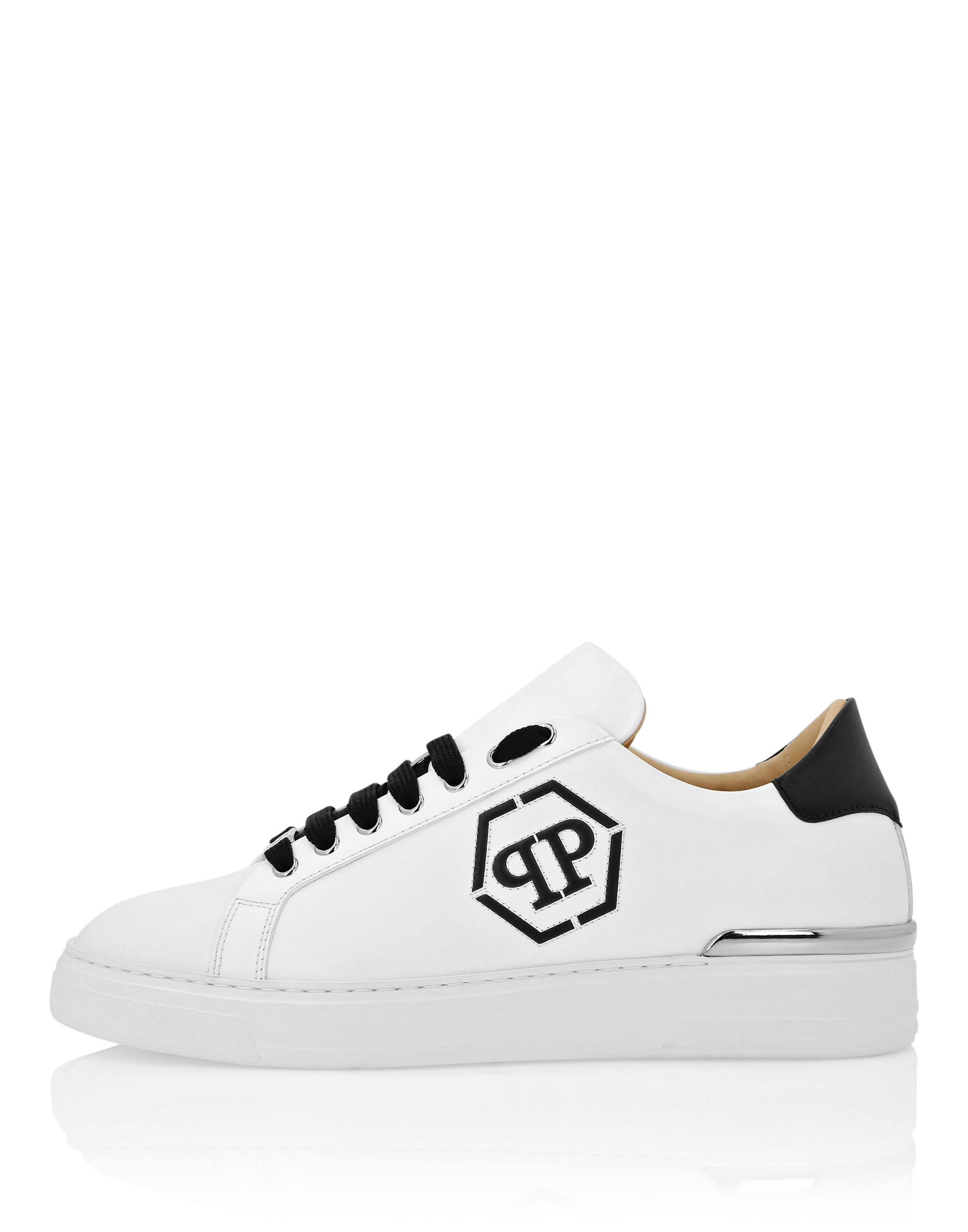 Nappa Leather Lo-Top Sneakers Hexagon Unisex, Alternate, color, black