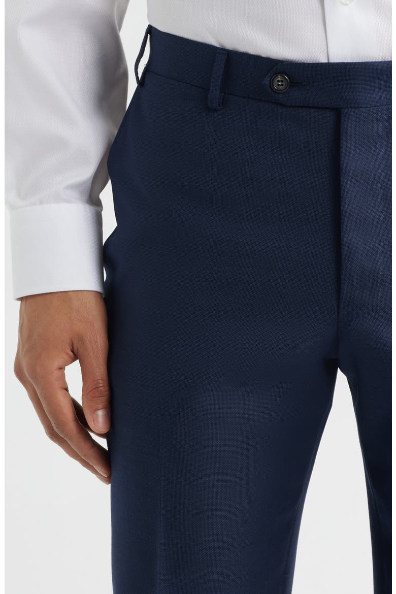 Siena Regular Fit Flat Front Solid Wool Suit Pants, Alternate, color, NAVY