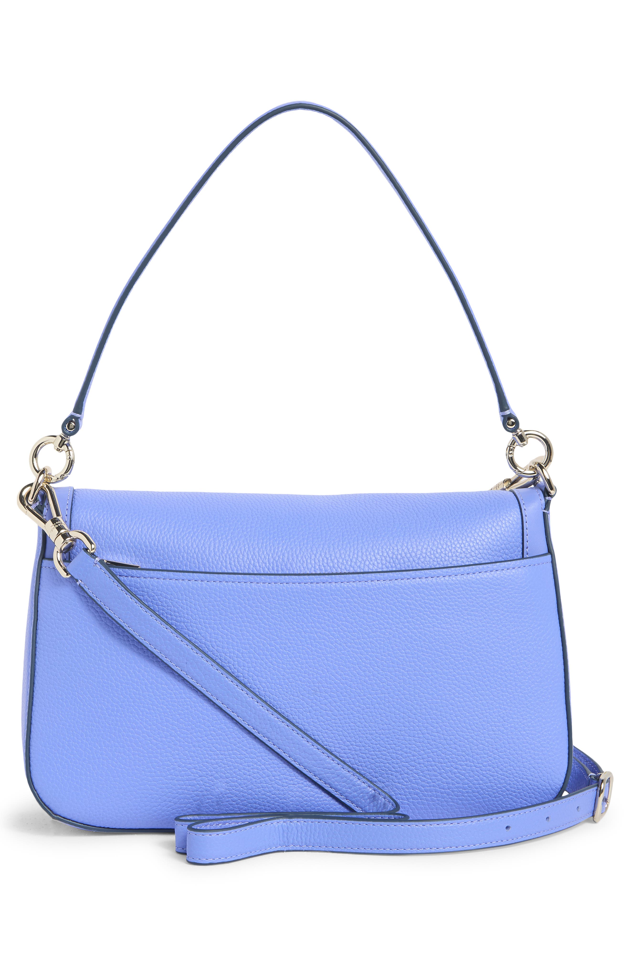 hudson pebble leather shoulder bag, Alternate, color, DARK PERIWINKLE