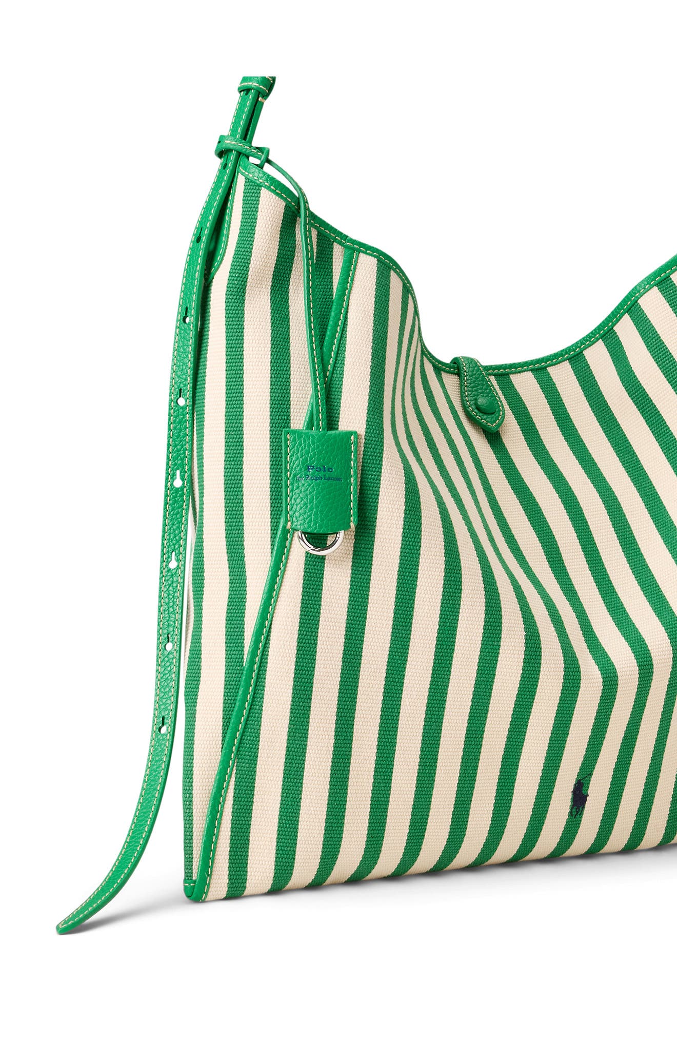 Polo Ralph Lauren Polo Play Stripe Canvas Messenger Bag, Alternate, color, Paper/ Parrot
