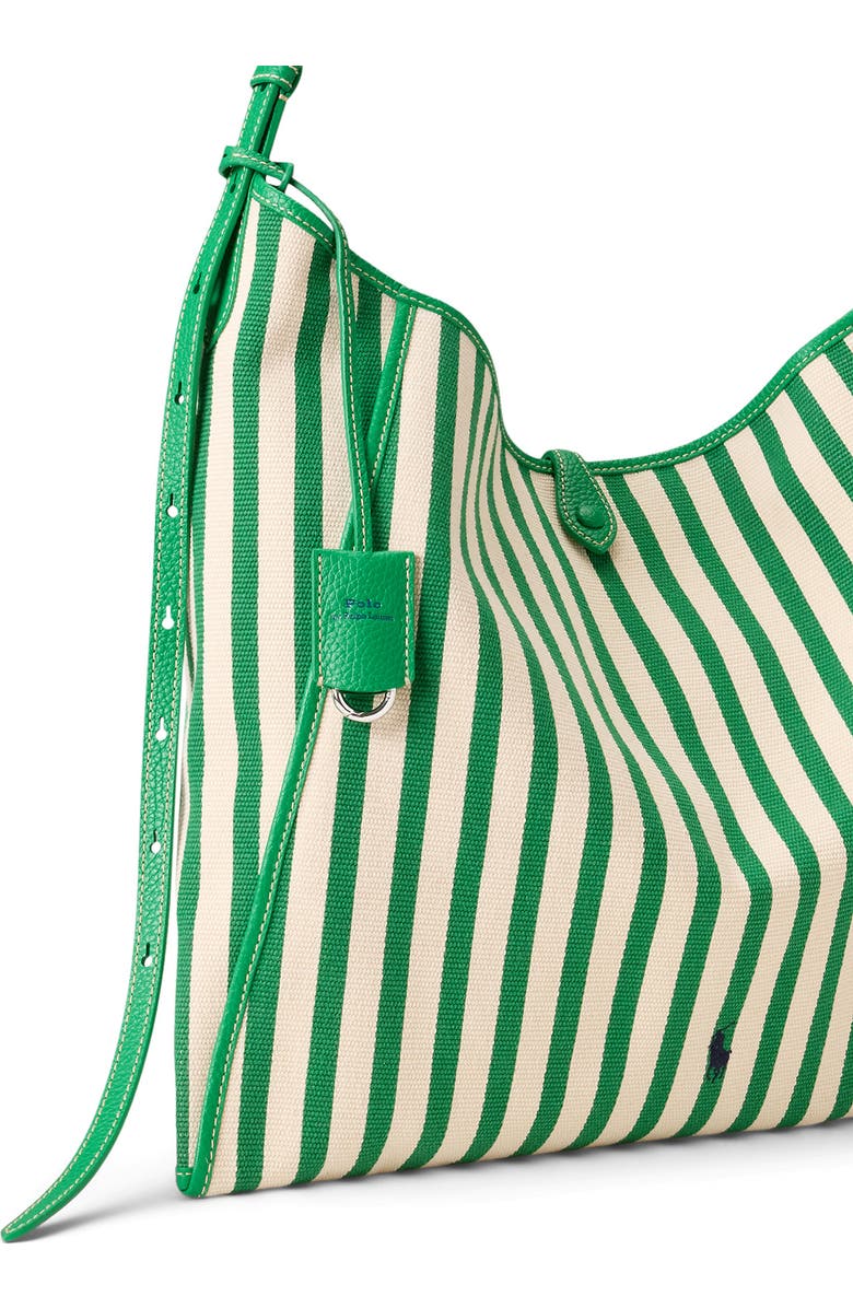 Polo Ralph Lauren Polo Play Stripe Canvas Messenger Bag, Alternate, color, Paper/ Parrot
