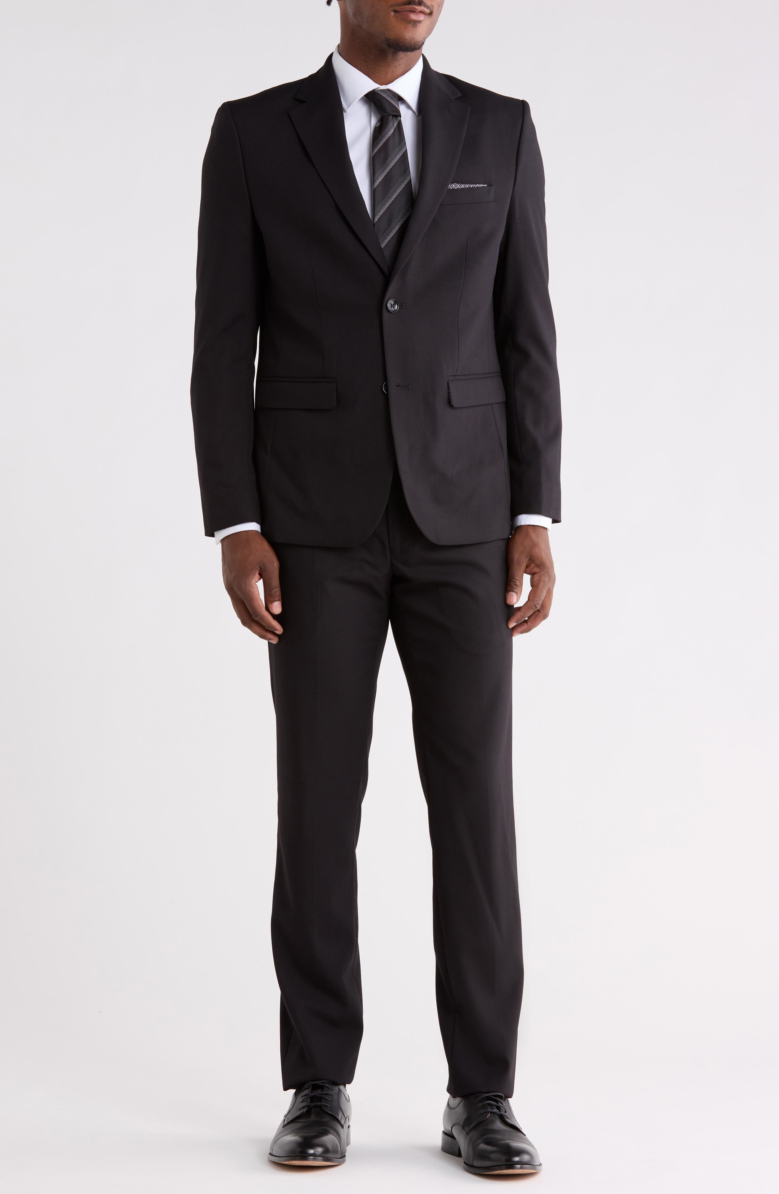 SOUL OF LONDON Solid Notch Lapel Suit