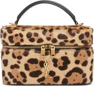 Saint Laurent Gaby Leopard Print Genuine Calf Hair Vanity Bag