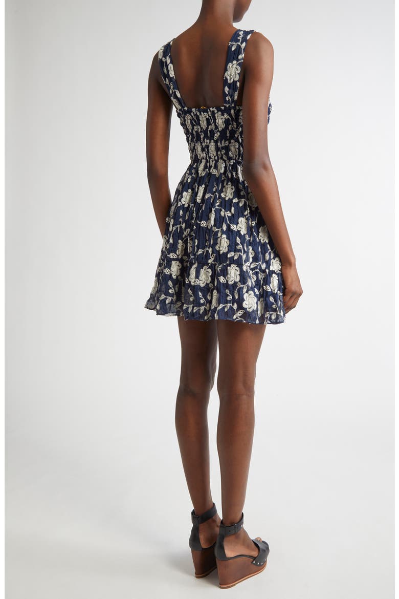 Ayan Floral Embroidery Mini Sundress, Alternate, color, SPRING NAVY LILY