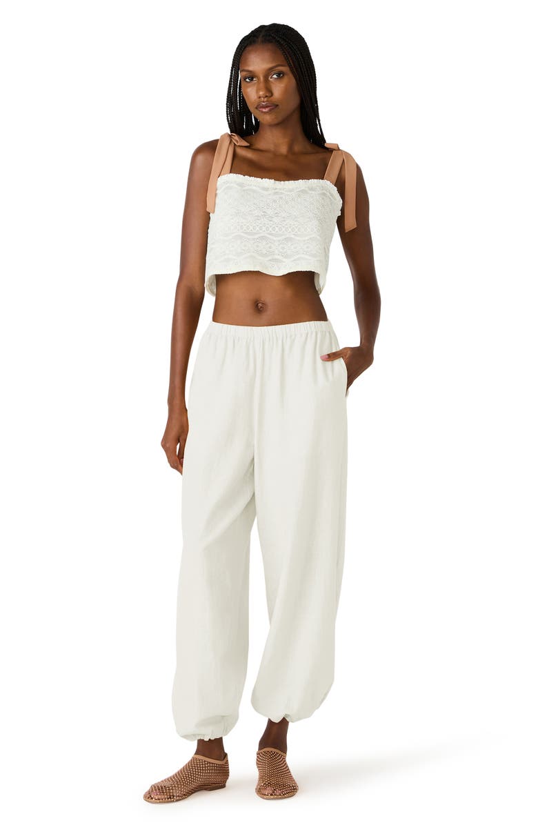Steve Madden Divinia Linen Blend Pants, Alternate, color, Antique White