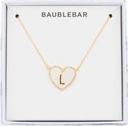BaubleBar Heart Initial Pendant Necklace