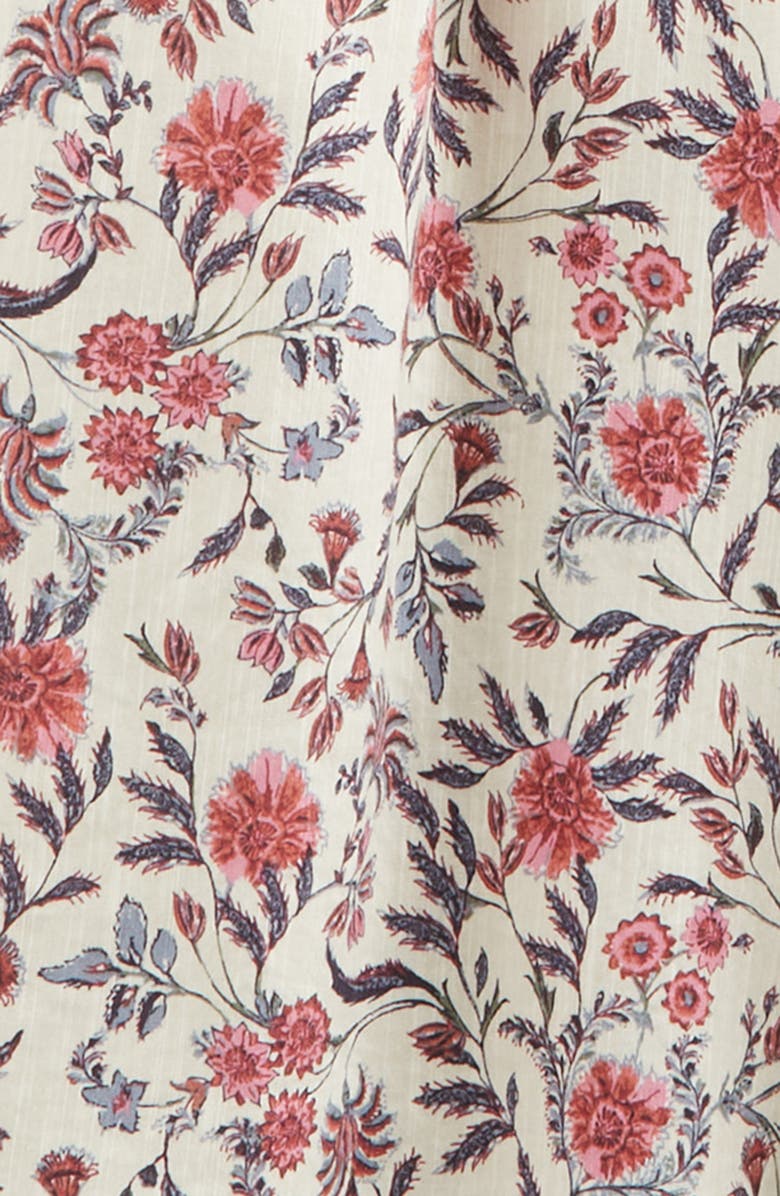 Treasure & Bond Kids' Bow Strap Jumpsuit, Alternate, color, Ivory Dove- Pink Fleurette