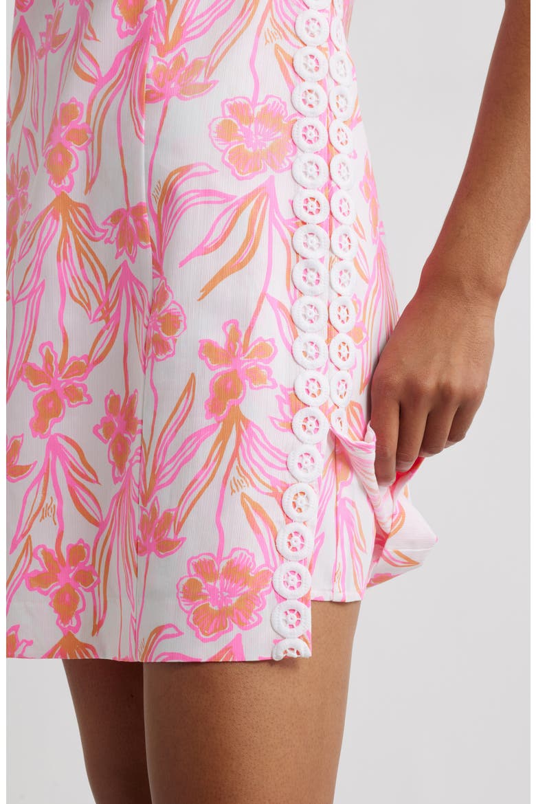 Sadie Lace Trim Cotton Shift Romper, Alternate, color, RESORT WHITE LOVELY LONG STEMS
