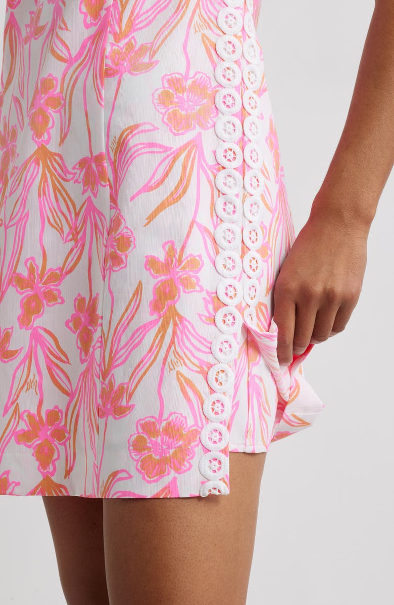 Lilly Pulitzer<sup>®</sup> Sadie Lace Trim Cotton Shift Romper, Alternate, color, Resort White Lovely Long Stems