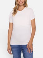 MOTHERHOOD MATERNITY Crew Neck Cross Over Nursing Short Sleeve Top