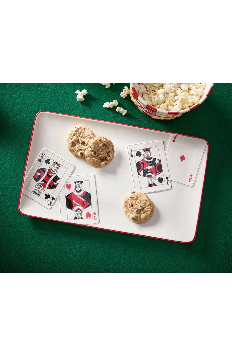 tag Everyday Playing Cards Earthenware Platter Multi 15 x 9 x 0.78 in, Alternate, color, Multicolored