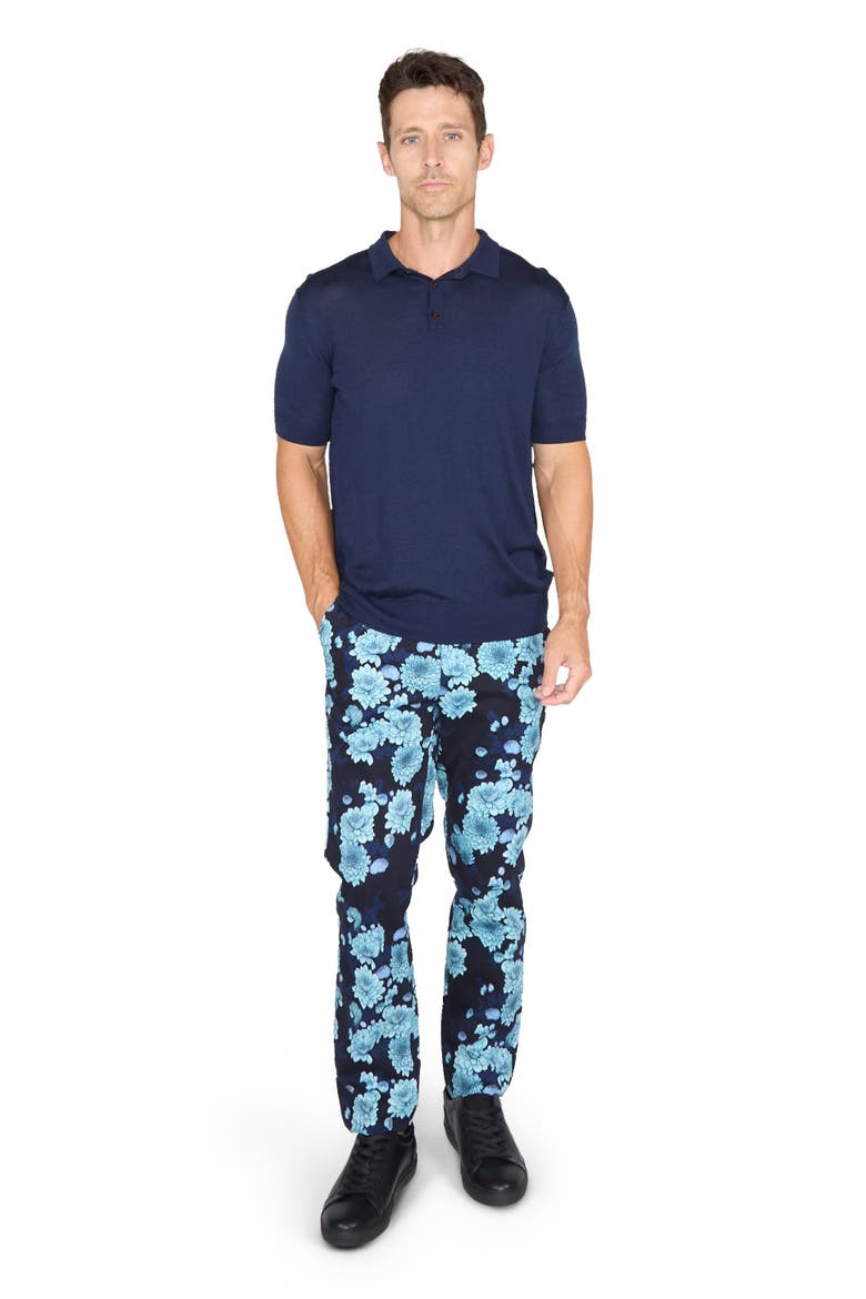 Mens Merino Silk Cashmere Polo, Alternate, color, Navy