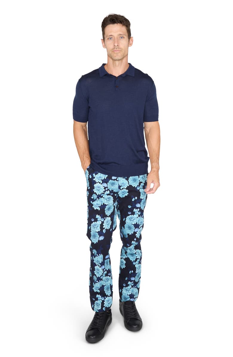 Lords of Harlech Mens Merino Silk Cashmere Polo, Alternate, color, Navy