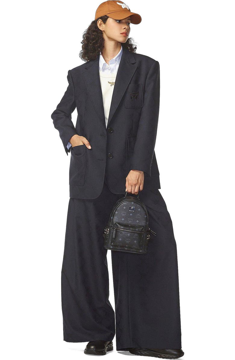 MCM Stark Side Studs Backpack in Visetos, Main, color, Black