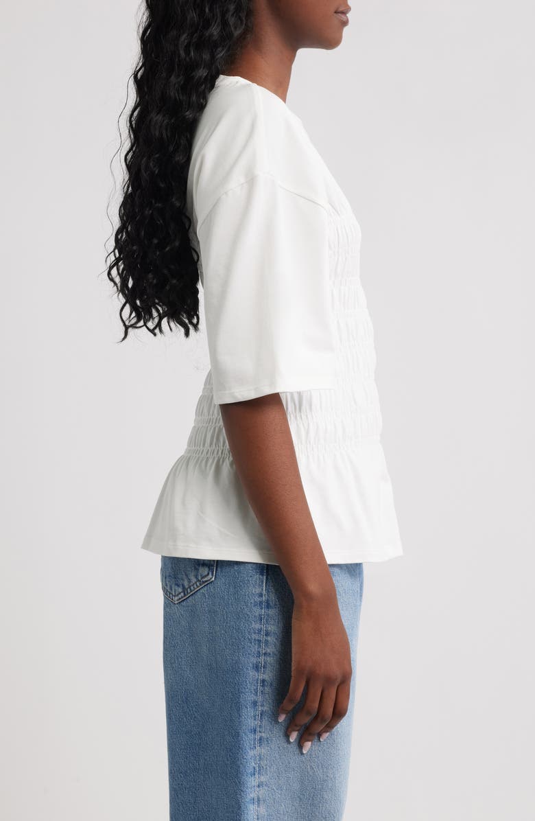 Other Stories Smocked Top, Alternate, color, White Light