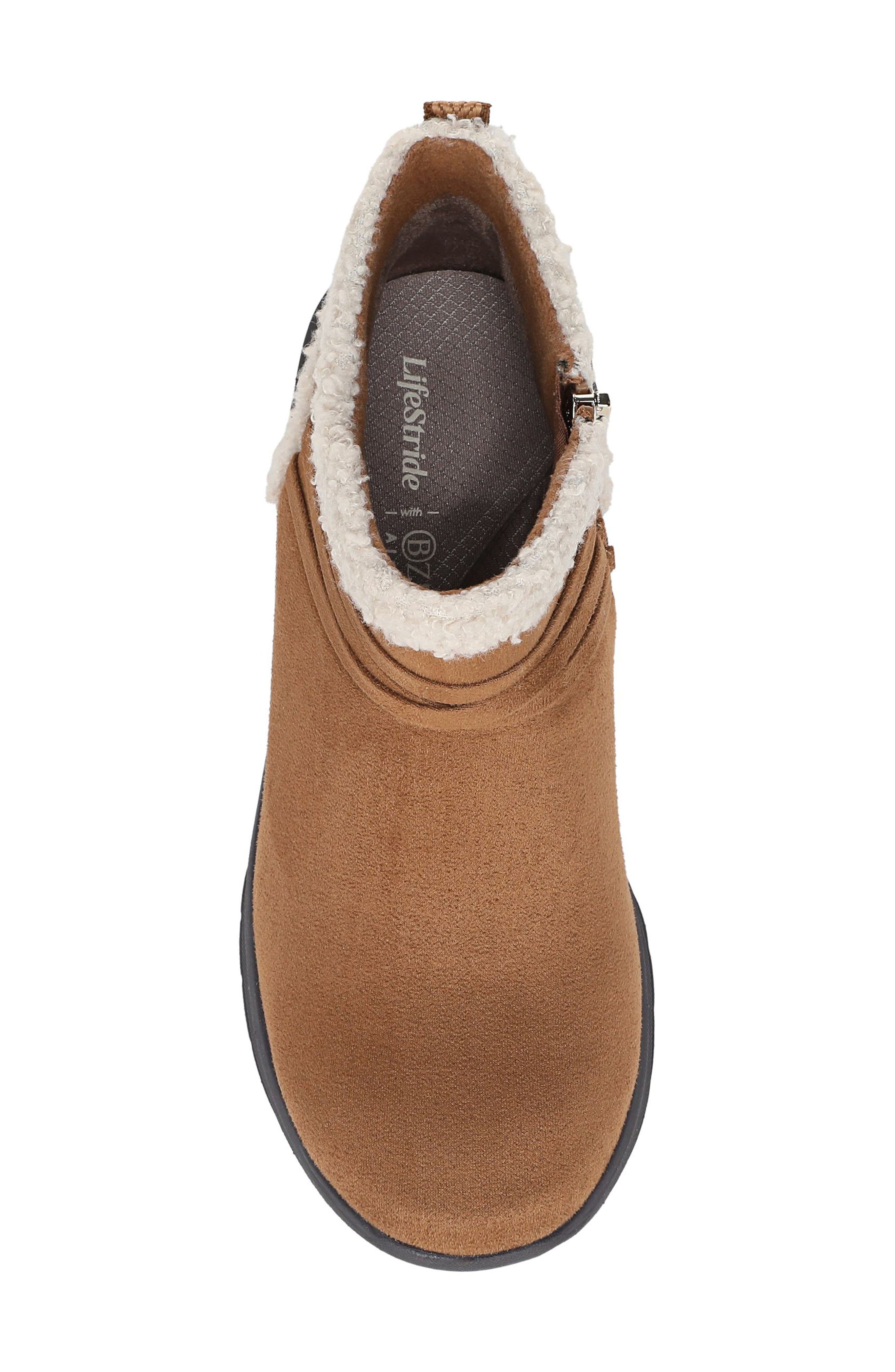 LifeStride Glendale Faux Fur Trim Bootie, Alternate, color, Dark Tan