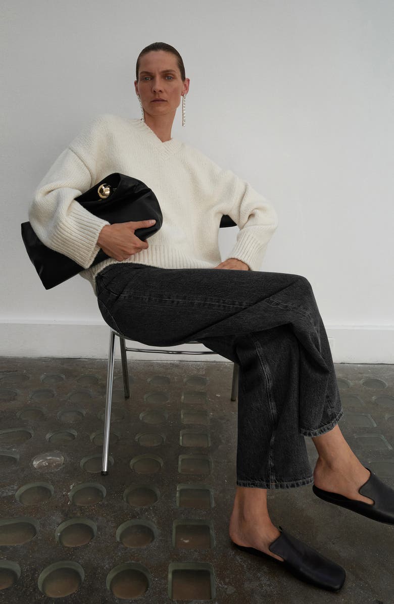 MANGO Selection Mid Rise Straight Leg Jeans, Alternate, color, Black