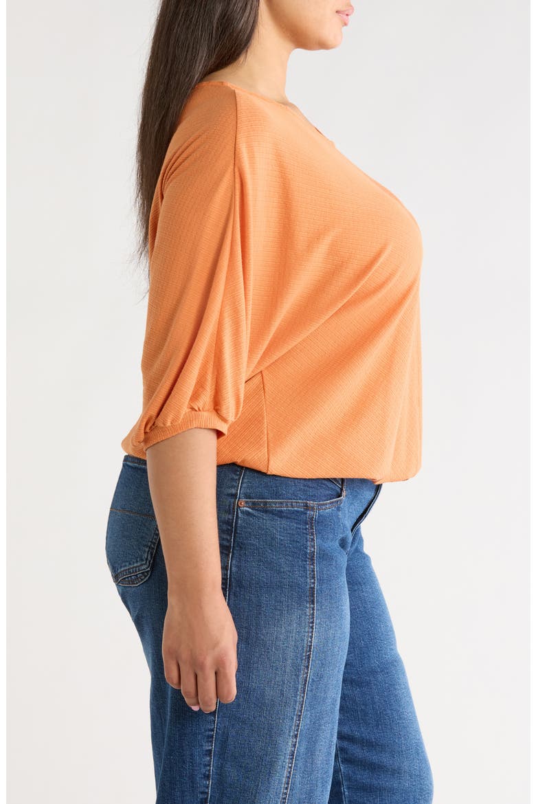 Elbow Sleeve Blouson Top, Alternate, color, ROASTED CARROT