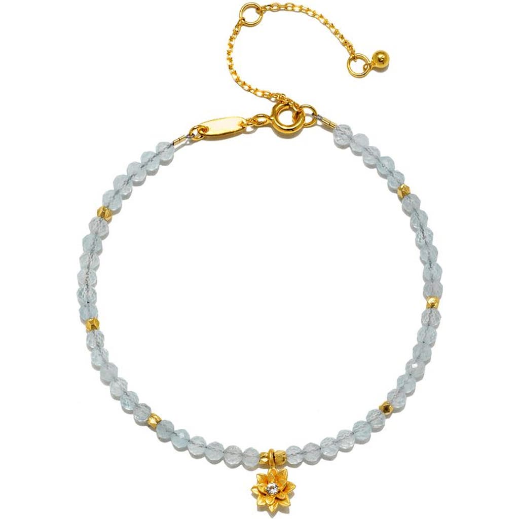 Satya Jewelry Aquamarine Lotus March Birthstone Bracelet in Blue  product