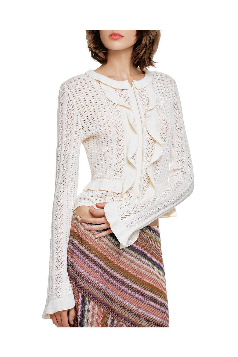 Victorian Pointelle Cardigan, Alternate, color, Cream