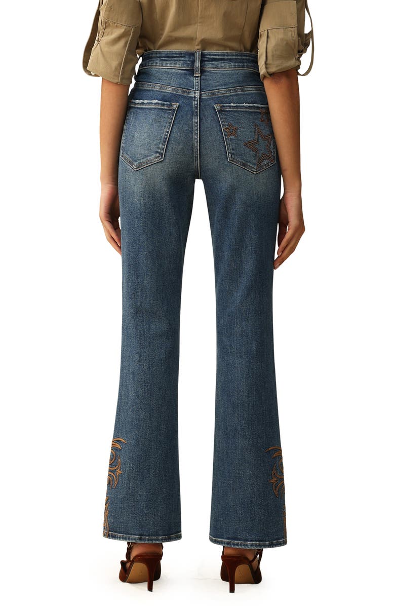 Bayeas Embroidered Bootcut Jeans, Alternate, color, Medium Blue