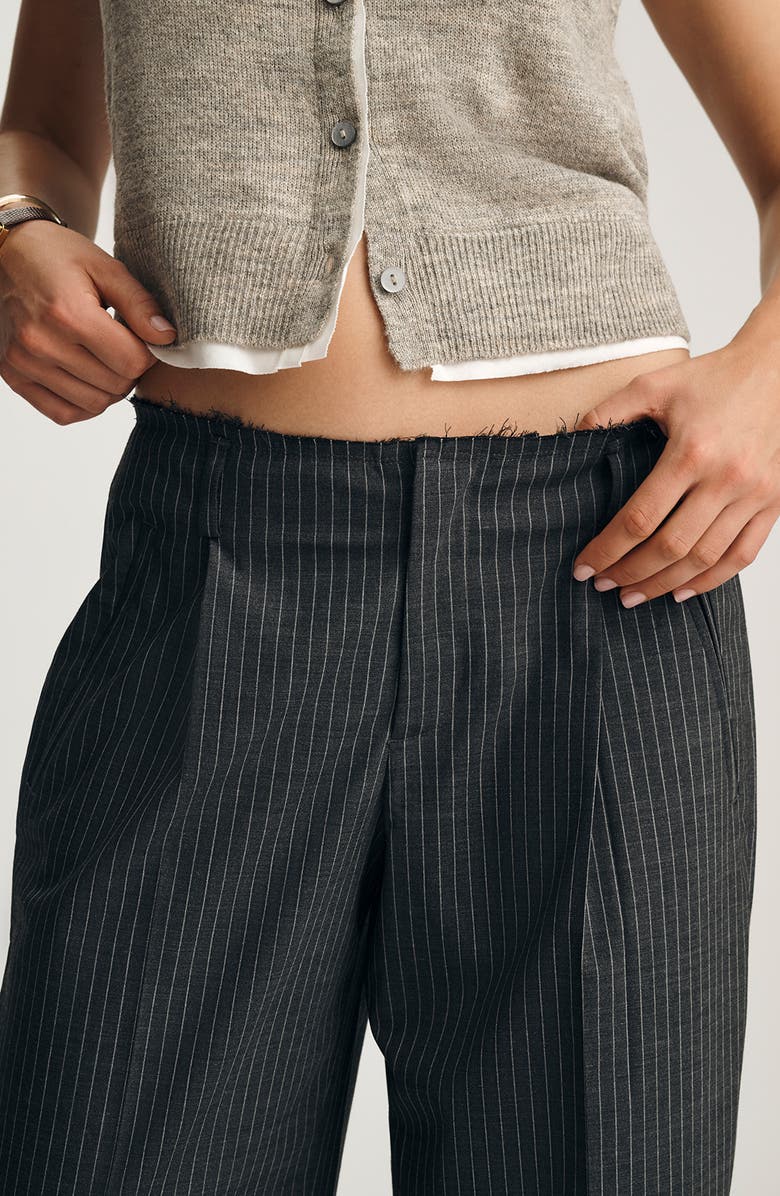 Mavi Jeans Pleated Pinstripe Pants, Alternate, color, Antrasit Pin Stripe