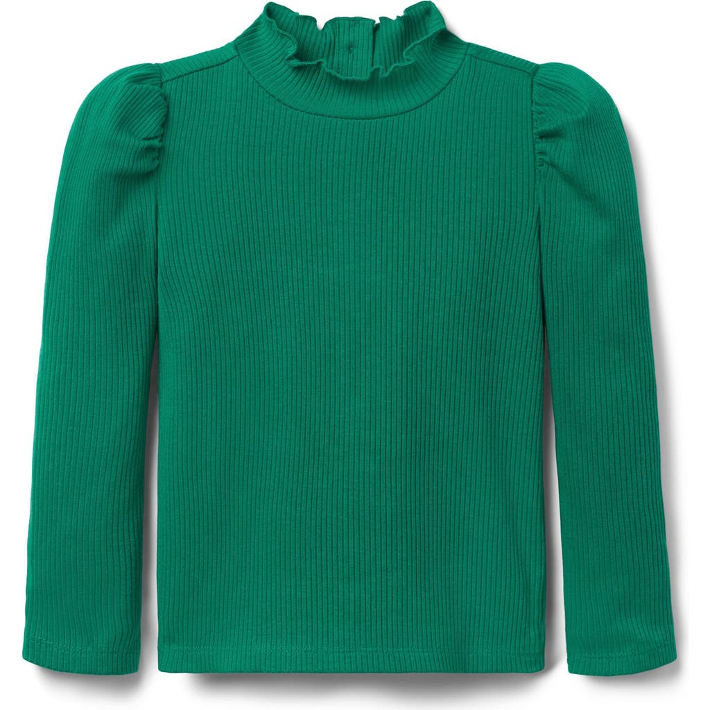 Janie And Jack Ribbed Turtleneck In Green